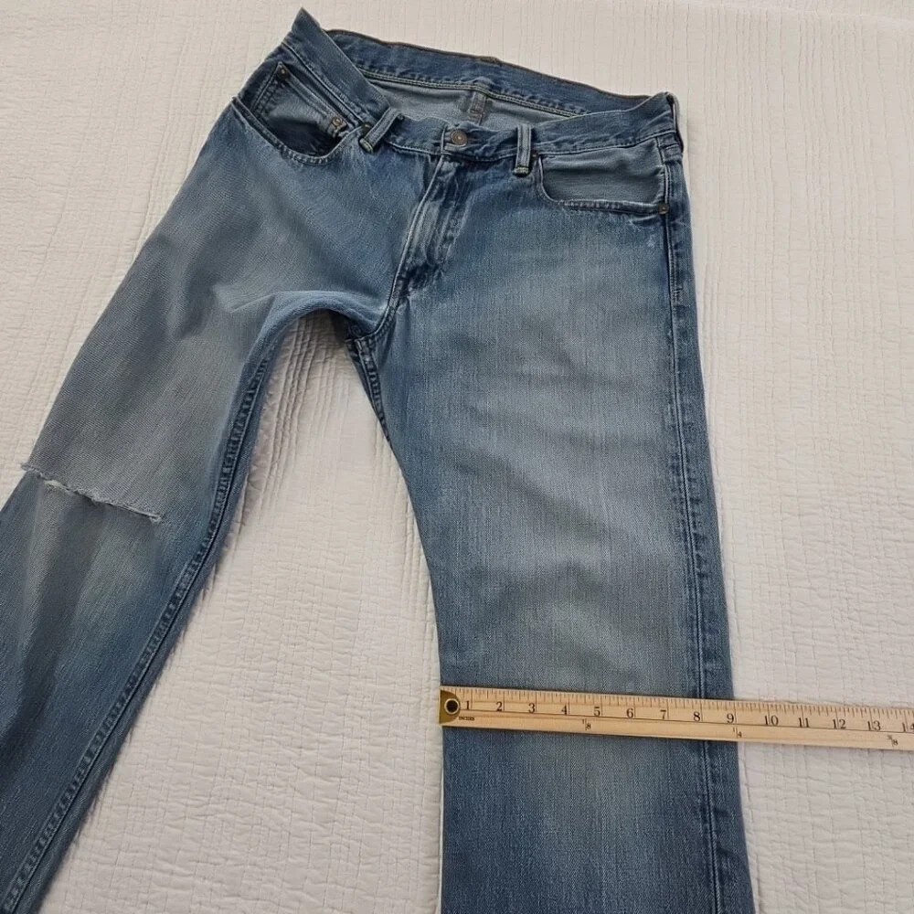 Polo Ralph Lauren Jeans Men 33x32 Med Wash 867‎ Classic Fit Straight Distressed
